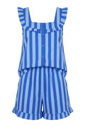 Siri Flouncy Striped Set | Blue