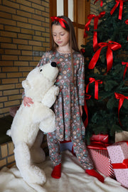 Alma Ls Babydoll Dress (Kids) | Smiley Peace Brown | Børne kjole fra Liberté