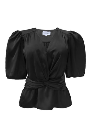 Tiki Ss Twist Blouse | Black | Bluse fra Liberté