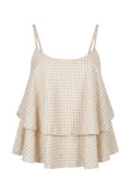 Chianni Gingham top | Beige – nedsat