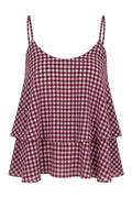 Chianni Gingham top | Burgundy – nedsat