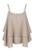 Chianni Gingham top | Taupe – nedsat