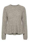 Thora O-Neck Frill Knit | Drizzle | Strik fra Mos Mosh