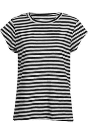 Ulla Stripe Tshirt | Black White Stripe | Bluse fra Liberté