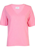 Ulla Ss Vneck Tshirt | Bubblegum | Bluse fra Liberté
