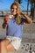 Alma U Tshirt | Stripe Ivory Cobolt | T-shirt fra Liberté