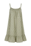 Vigneto Gingham strap dress | Kaki – nedsat