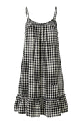 Vigneto Gingham strap dress | Black