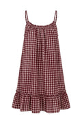 Vigneto Gingham strap dress | Plum – nedsat