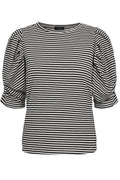 Win Puff Tshirt | Black Creme Small Stripe | T-Shirt fra Liberté