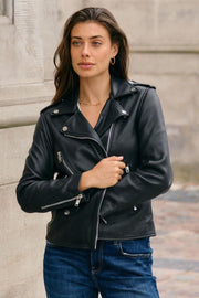 Frances Biker Jacket  | Black | Læderjakke fra Mos Mosh