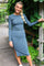 Natalia Ls Dress | Army Blue Stripe | Kjole fra Liberté