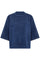 Alice Knit strikbluse i navy med rund hals og korte, vide ærmer fra Statebird – packshot forfra
