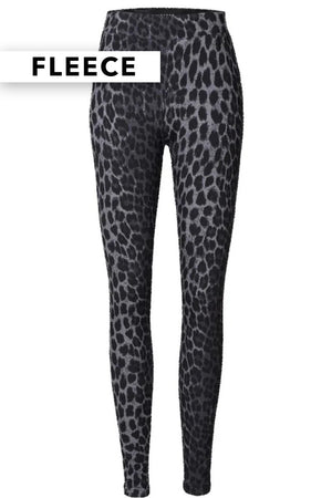 Alma Leggings (Fleece) | Dunkelgrauer Leo | Leggings von Liberté