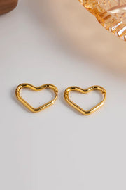 Heart Plain Earring | Forgyldt | Øreringe fra Birdsong