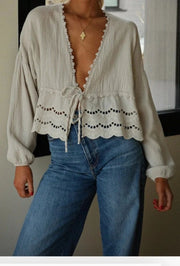 Lacey Tie Shirt | Bluse fra Avery