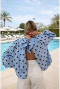 Dot Bow Shirt | Sky Blue