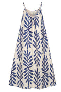 Lucane Print strap dress | Blue – nedsat