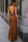 Winona satin dress | Coffee