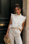 Hailey Pleated Top | Beige