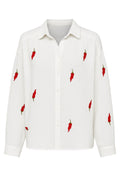 Emb Chili Shirt | Weiß | Shirt von Atelier C – nedsat