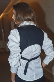 Sanna Asym Placket Shirt 35968 | White | Bluse fra Co'couture