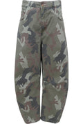 Aila Barrel Pant 41330 | Army Camouflage | Black Colour