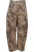 Aila Barrel Pant 41330 | Brown Camouflage | Black Colour