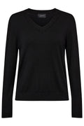 Vivi Ls Vneck Pullover | Black | Bluse fra Liberté – nedsat