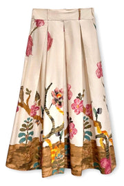 Ausgestellter Blumenrock | Creme | Rock von Atelier C