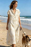 Vida Dress | Beige Embroidery
