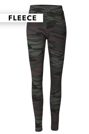 Alma Leggings (Fleece) | Dusty Camo Dunkelbraun | Leggings von Liberté