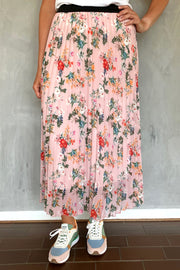 Willow Whisper pleated Skirt | Pink Flower | Nederdel fra French Laundry