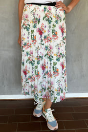 Willow Whisper pleated Skirt | Cream Flower | Nederdel fra French Laundry
