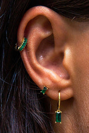 Aimi Earrings | Forgyldt/Grøn | Ørering fra Coi