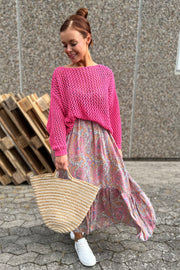 Luna Vero Boho Strap Dress | Mandarin Pink | Kjole fra Black Colour