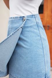 Wrap Wallet denim skirt | Lyseblå | Nederdel fra Avery