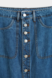 Adele Button Skirt | Blå | Nederdel fra Statebird