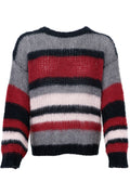 Lina Striped Jumper 1271 | Wine | Black Colour