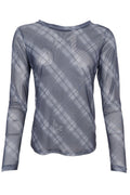 Kaa Mesh Blouse 42000 | Grey Tartan | Black Colour