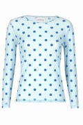 Mesh Ls Tshirt | Light blue Blue Dot | Bluse fra Liberté