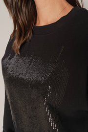 Dakota O-LS Glam Sweatshirt | Black | Sweats fra Mos Mosh