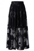 Floral Swan skirt | Black