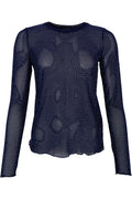 Alexis Blouse W/Stones 40746 | Navy | Black Colour