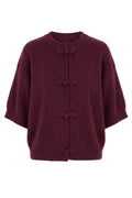 Noa Bow-Tie Knit Cardigan | Plum