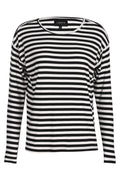 Natalia L's Boxy Bluse | Schwarzer Cremestreifen | Bluse von Liberté