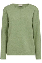 Claura Pullover | Piquant Green Melange | Bluse fra Freequent