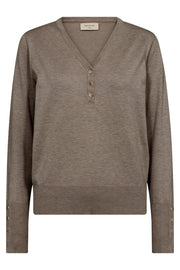 Katie Pullover 204447 | Desert Taupe Melange | Strik fra Freequent