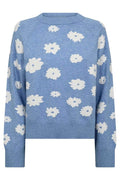 Alpi Pullover 207335 | Vista Blue Ml W Star Off-White | Strik fra Freequent – nedsat