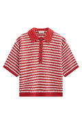 Sarif Pullover 207608 | True Red W. Star Off-White | Strik fra Freequent